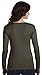 Ladies' Baby Rib Long-Sleeve Crew Neck Tee (Deep Heather) (Large)