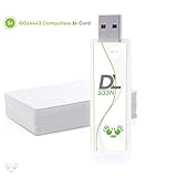 NFC RFID USB Dongle - DL533N NFC Reader Writer USB Stick + 5 Contactless 1K Cards/KeyFobs - LibNFC supported