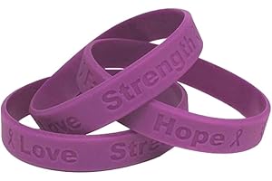JEIRLES WHOLESALE 25 Purple Pancreatic Cancer Awareness Bracelets 100% Medical Grade Silicone - Latex and Toxin Free (25 Bracelets) Show Your Support For Pancreatic Cancer Awareness