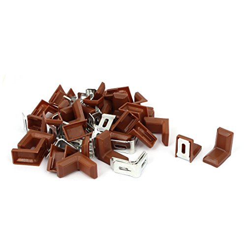 uxcell 28mm x 17mm x 28mm L Shaped Plastic Cover Right Angle Corner Brace Bracket 30pcs