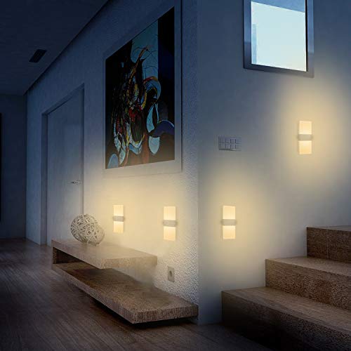 Yafido 4 stuks wandlampen voor binnen, led-wandlamp, 12 W, acryl wandverlichting, modern up-down, warmwit, 3000 K, voor… - Afbeelding 7