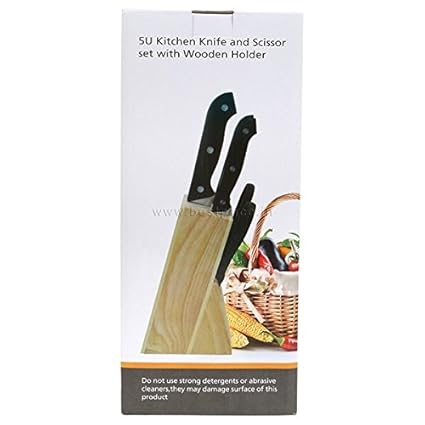 Buy Kitchen Knife And Scissor Set With Wooden Holder Online At Low