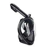 Youandme Snorkel Mask 180° Panoramic Full Face Design, Go Pro Compatible Snorkeling Mask with Anti-Fog and Anti-Leak Technology, See More water world Larger Viewing Area - L/XL