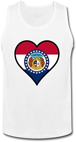 Gsdace Men's Missouri State Flag Heart Tank Top XL