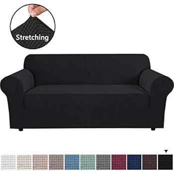H.VERSAILTEX High Stretch Couch Covers Sofa Cover Couch Shield Machine Washable Stylish Furniture Cover/Protector with Spandex Jacquard Checked Pattern Fabric for Sofa 72