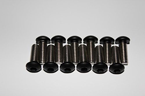 M6x1.00x20mm Stainless Steel Button Head Cap Screw (qty 36 20 12 6) Powder Coated Black --Route66Mods-- (12)