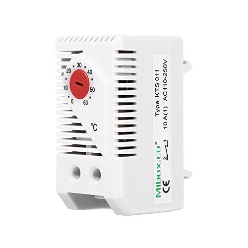 0-60℃ Adjustable Mechanical Thermostat Compact Electric Mechanical Thermostat Temperature Controller Switch(Red Button)