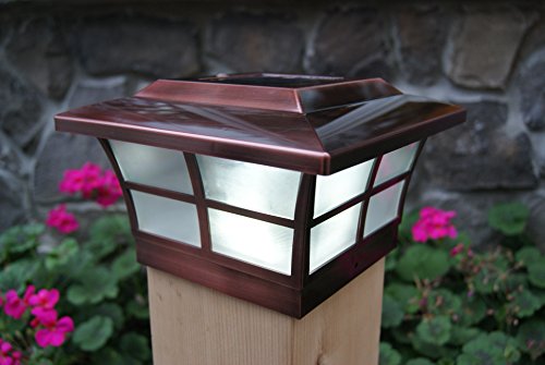 Classy Caps SL086 Plated Prestige Solar Post Cap, 6" x 6", Copper