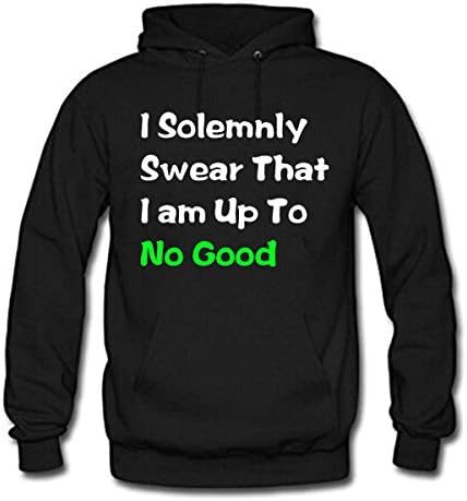 I SOLEMNLY SWEAR THAT I AM UP TO NO GOOD Men's Long Sleeve Cotton Hoodie