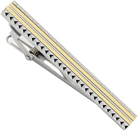 Tie Clip bar, Stainless Steel Mens Tie Clip for Boyfriend Gift Wedding Gift (Silver+Gold)