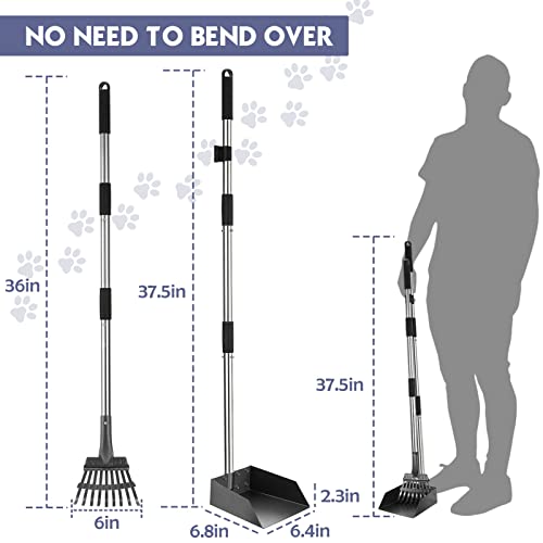 EXPAWLORER Upgraded Large Dog Pooper Scooper Pet Metal Poop Tray and