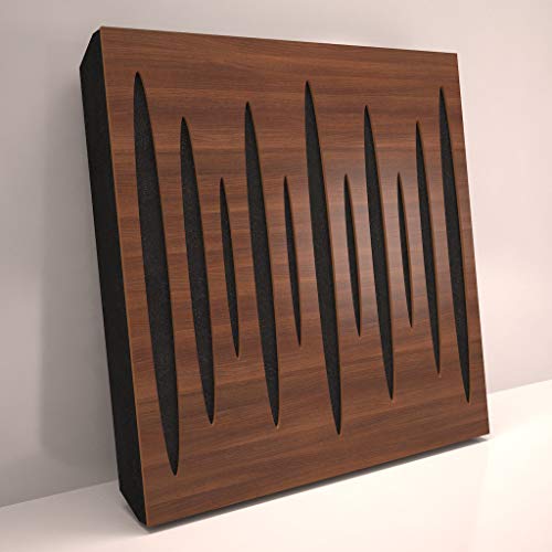 (2 Pack) Sound Absorption-Diffuse Acoustic Panel «Pulsar» for rec.studio | Wood laminated: (Nut)