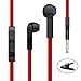 Headphones, Earbuds Earphones with Microphone and Volume Control, Wired Headphones for Smartphone Compatible with 3.5 mm Corded Headsets Red