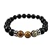 The Vibrant Life Mana Vibes Black Lava Rock and Picture Jasper Essential Oil Beaded Diffuser Bracelet, Essential Oil Jewelry, 8mm Bead Size, Yoga Jewelry