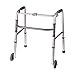 DMI Lightweight Aluminum Single Release Folding Walker with Soft Foam Handgrips, Adjustable Height, Silver, 250 lbs