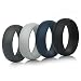 ThunderFit Silicone Rings for Men Rubber Wedding Bands - 4 Rings (Dark Blue, Light Gray, Dark Gray, Black, 9.5 - 10 (19.8mm)) primary