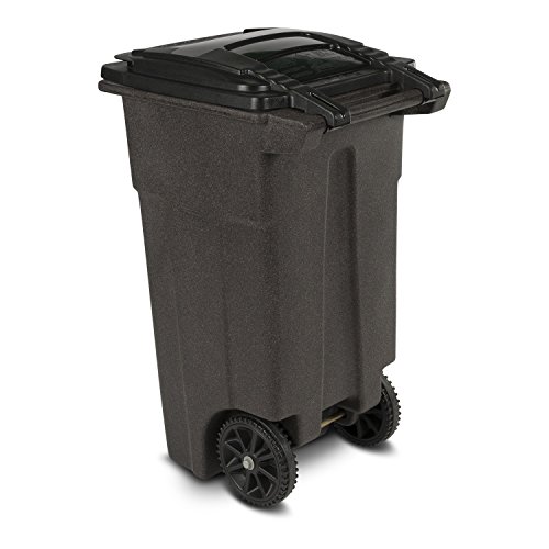 Toter 79232R1279 32 Gallon Brownstone Trash Can with Wheels and