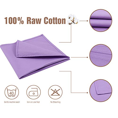 KOFFOTA Cloth Cotton Napkins for Dinner. Decorative, Easy Care and Durable for Everyday Kitchen Dinning, Party Table Setting, Restaurants. (Light Purple, 6 Pack) - Thumbnail 2
