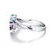 PaulaMax Jewelry Sterling Silver Promise Rings For Her, Birthstone Ring for Women, 2 Heart Birthstones 2 Names Engraved Custom Personalized Sizes 5-12