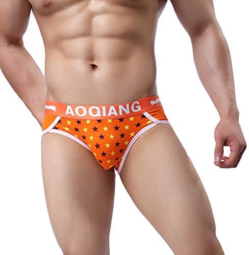 Men's Breathable Boxer Briefs Patriotic National Flag Five-Pointed Star Soft Shorts Underwear Male S-L