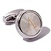 HJ Men's 2PCS Fashion Dazzle Tuxedo Shirts Platinum Plated Cufflinks Initial Letter 2 Color A-Z (silver A)