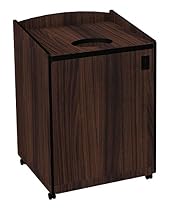 Palmer Hamilton WR55-KMWB Model WR55 Single Top-Load Trash Receptacle with 55 gal Liner and Casters, Black Frame, 45'' Height, 32'' Width, 31'' Length, Montana Walnut, Black Trim