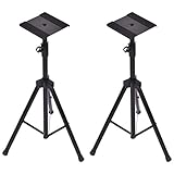 Costzon Speaker Stand Tripod Height Adjustable Design Studio Monitor Floor Stand , Set of 2