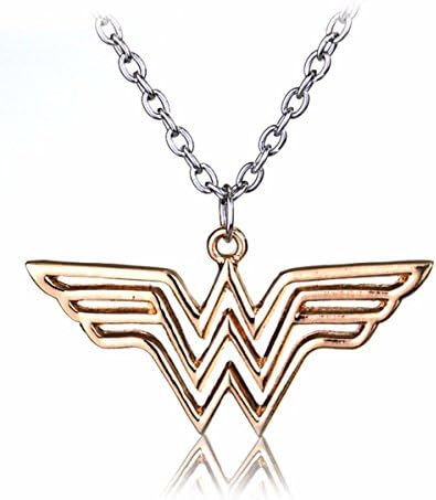 Superhero Justice League Wonder Woman Necklace Gold Pendant Necklace (Rose Gold)