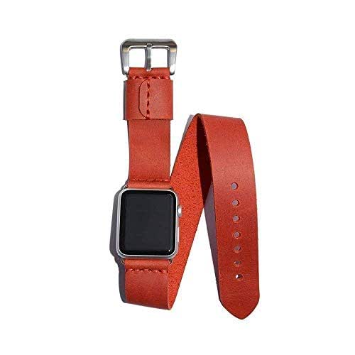 Amazon.com: Double Wrap Watch Band Leather for Apple Watch, Red Leather 38mm 40mm 42mm 44mm 