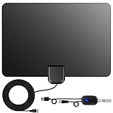 TV Antenna, Indoor Digital HDTV Amplified Television Antenna Freeview 4K 1080P HD VHF UHF for Local Channels 120 Miles Range with Signal Amplifier Support All television-13ft Coax Cable