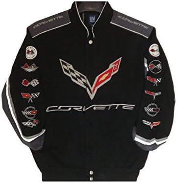 2017 Corvette Racing Embroidered Cotton Jacket Black Size Medium