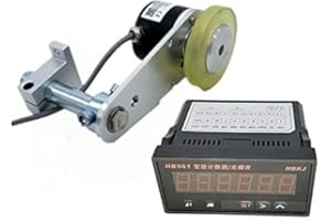 CALT GHW38 200mm Roller Rubber Wheel Length Position Meter Measuring Pulse Rotary Encoder 1000PPR Push-Pull Output with HB961 Indicator Steel Mounting Spring Bracket for Lift Rail