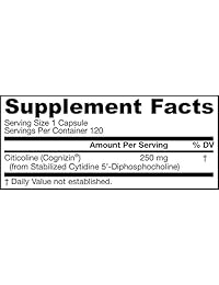 Jarrow Formulas Citicoline, CDP Choline, 250mg,, CDP120, 120, 1
