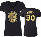 Golden State Curry 30 Gold Print Women's V-Neck T-Shirt