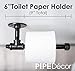 Rustic Industrial Pipe Toilet Paper Holder by Pipe Decor, Heavy Duty DIY Style, Wall Mounted Kit, Modern Chic Electroplated Black Iron Finish, Commercial Grade Metal, Slide TP Roller, Oil + Rust Free