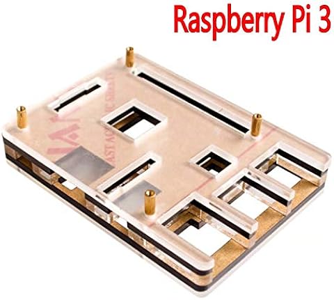 Raspberry Pi 3 Modelo B Plus Carcasa negra Cubierta de la carcasa Caja del gabinete Doble color transparente con 2 piezas Disipador de calor de cobre dedicado
