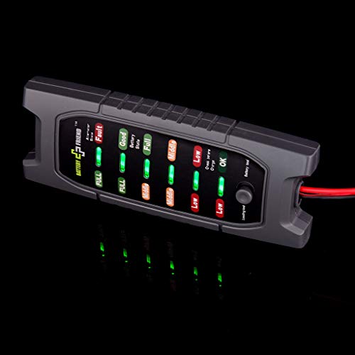12V Car Battery Tester, Professional Alternator Check Analyzer Lead Diagnostic Tool with 6 LED, Two Testing Clips, Battery Check for Cars Motorcycles (Black, 1 xBattery Tester.)