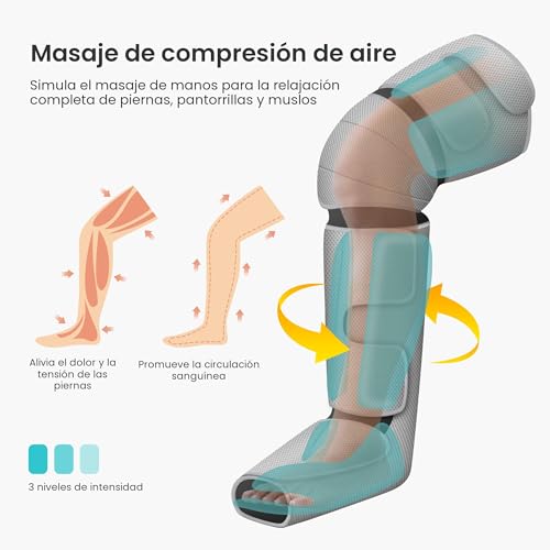Snailax Leg Massager for Men and Women for Home and Office | Calf Massager with Air and Heat Compression, 3 Modes, 3 Intensity, Adjustable, Gift for Women and Men