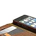 Befen Full Grain Genuine Leather Flip Wallet Case with Stand Feature, Credit Card Slots, Inner Pocket - for Apple iPhone 5 /5S /SE - Brown