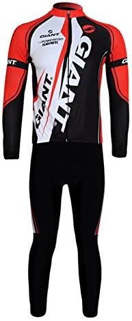 UONO Mens Long Sleeves Cycling Jersey Jacket Bib Pants Padded Suit