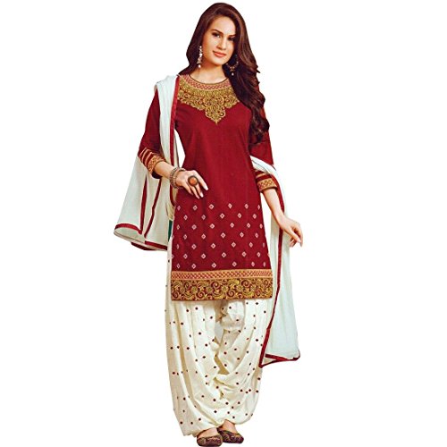 Ready Made Patiala Salwar Embroidered Cotton Salwar Kameez Suit India