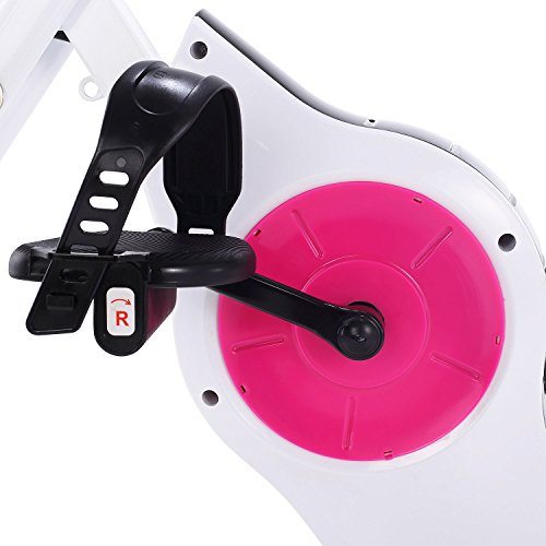Xspec Foldable Stationary Upright Exercise Bike Magnetic Cardio Workout Indoor Cycling, Pink/White, Monitor with Phone/Tablet Holder, Heart Rate Pulse Sensor - Thumbnail 7
