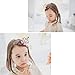 Elesa Miracle 8pc Baby Girl Toddler Kids Little Girl Pink Bow Silver Rhinestone Crown Tiara Hair Clips in Gift Box (8pc- Pink Bow with Silver Crown)