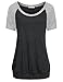 Nomorer Women's Scoop Neck Short Sleeve Raglan Shirt Casual Blouses Plus Top