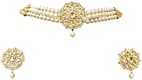Indian Wedding Kundan Pearl Necklace Set for Wedding