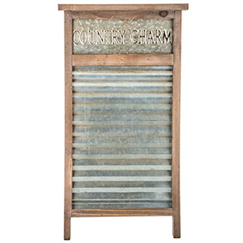 LARGE 24" Galvanized Country Charm Wash Board Metal and Wood Home Wall Decor - Thumbnail 3