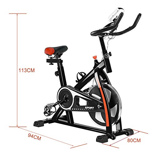 Water-chestnut Update Indoor Exercise Bike, Belt Drive Indoor Exercise Stationary Bike, Stationary Bike with LCD Display and Heart Rate Monitor for Fitness ... (Black) - Thumbnail 7