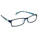 PenSee Fashion Horned Rim Rectangular Eye Glasses Frames Clear Lens (Blue)