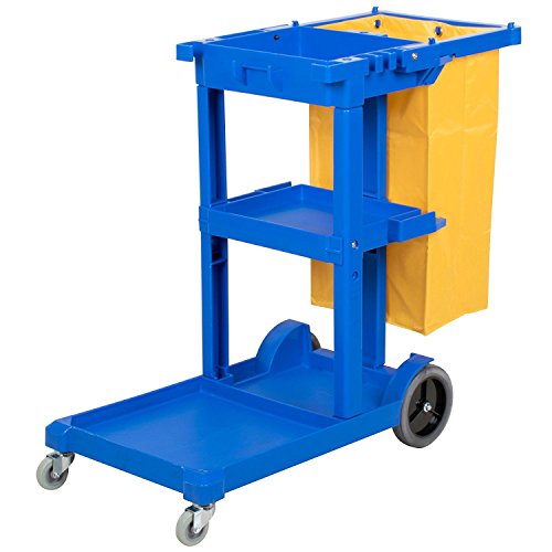 6Piece Heavy Duty Janitorial Set IncludesJanitor Cart with 3 Storage