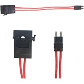 Specialized ECU Repair Car Fuse Holder Connector - Mini ATM, 32V, 20 Amp, 16 Gauge, Red Wire Cable - Comfortably Tap and Test Automotive Circuits, Perfect for Hard to Reach Fusebox Panels - 11.5 Inch